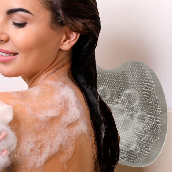 Silikon ryggfotmassage grå bricka