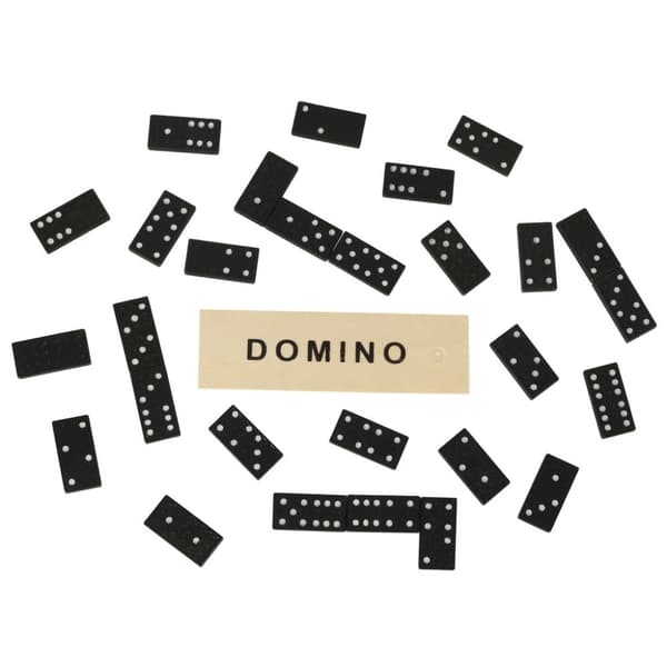 Trä domino familjespel + låda