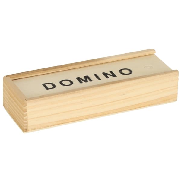 Trä domino familjespel + låda