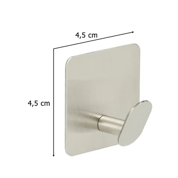 Silverfärgade badrumskrokar, 4 st.