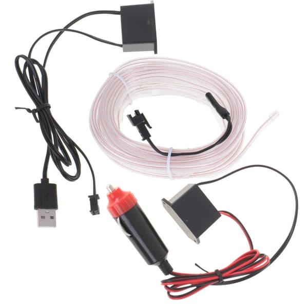 LED-stämningsbelysning för bil / bil USB / 12V-tejp 5m vit
