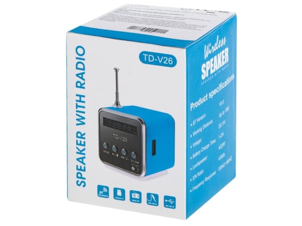 Uppladdningsbar bärbar radio med Bluetooth LCD-högtalare TD-V26