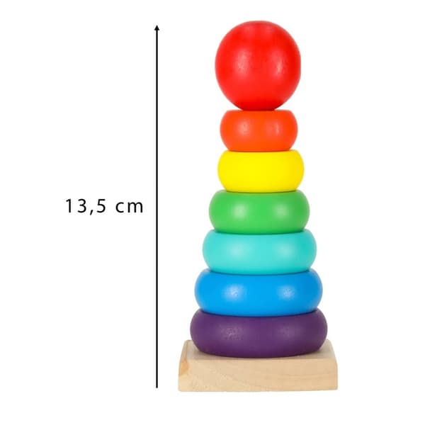 Pyramid trätorn sorterare regnbåge 13cm