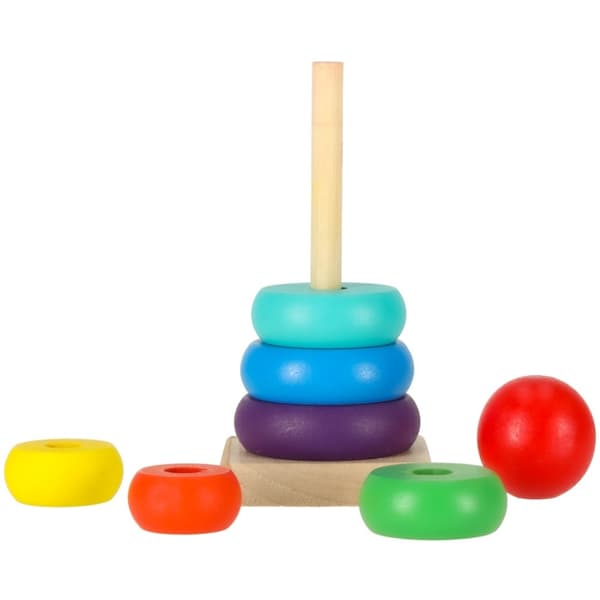 Pyramid trätorn sorterare regnbåge 13cm