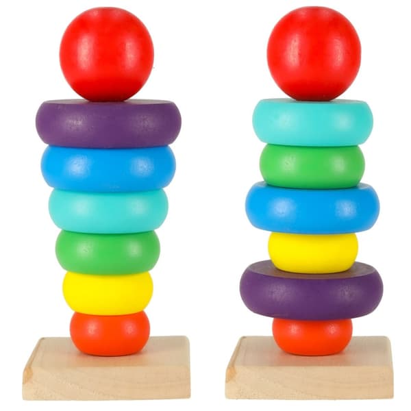 Pyramid trätorn sorterare regnbåge 13cm