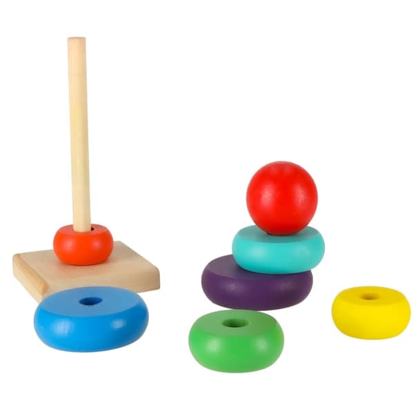 Pyramid trätorn sorterare regnbåge 13cm