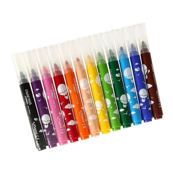 Jumbo Color gångjärnsmarkörer i 12 st
