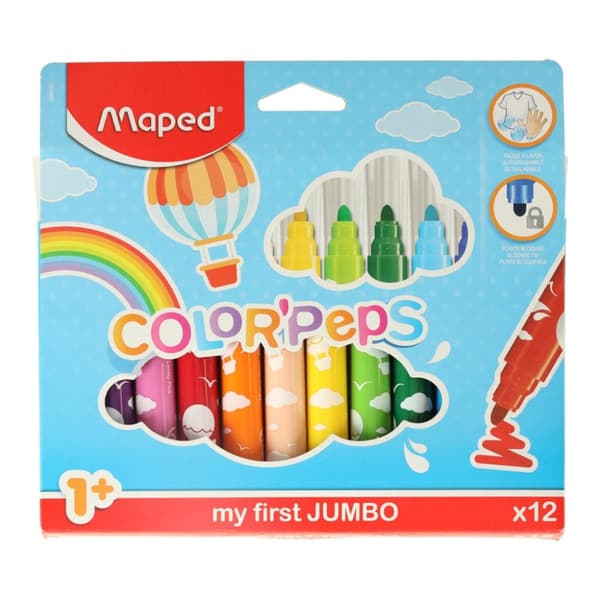 Jumbo Color gångjärnsmarkörer i 12 st