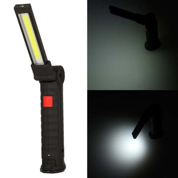 Verkstadsficklampa USB COB magnetisk uppladdningsbar 1200 mAh 200 lm