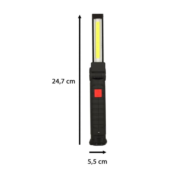 Verkstadsficklampa USB COB magnetisk uppladdningsbar 1200 mAh 200 lm