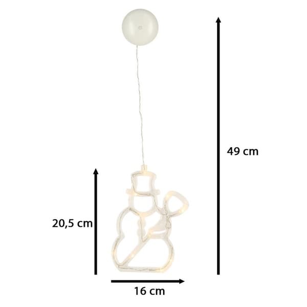 LED-hänglampor juldekoration snögubbe 49cm 10 LED-lampor