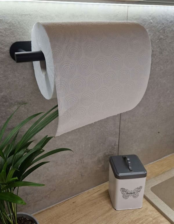 Toalettpappershanddukshållare svart