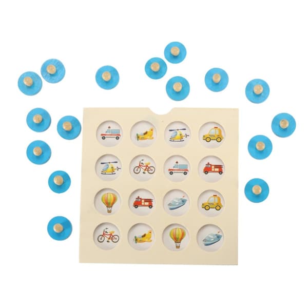 Träpussel brädspel memory + 4 kort
