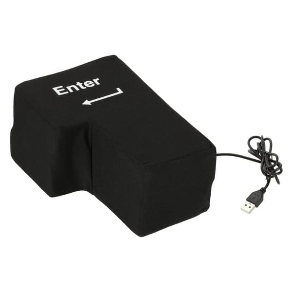 ENTER-knapp stor antistress-USB-kudde