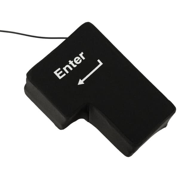 ENTER-knapp stor antistress-USB-kudde