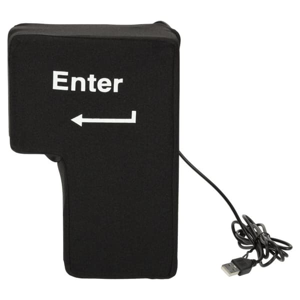 ENTER-knapp stor antistress-USB-kudde