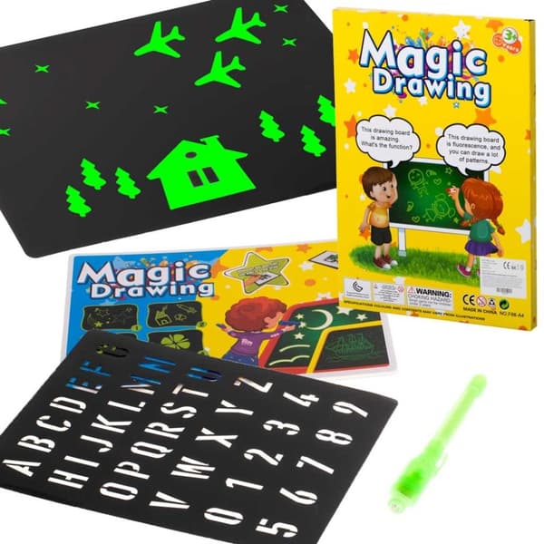 Magiskt ljusritbräde + UV-penna kreativt kit