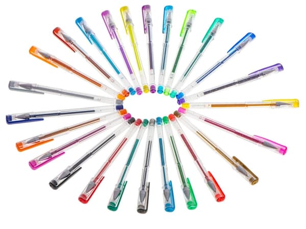 Färgade glittergelpennor, set med 25 st.