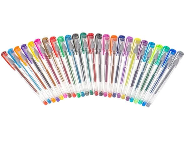 Färgade glittergelpennor, set med 25 st.