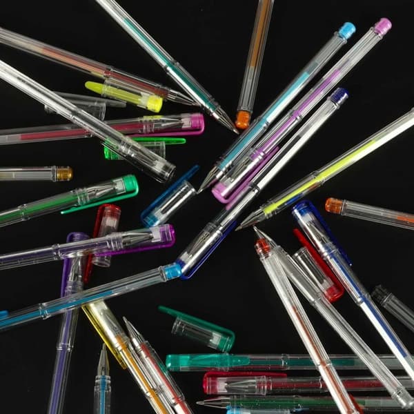 Färgade glittergelpennor, set med 25 st.