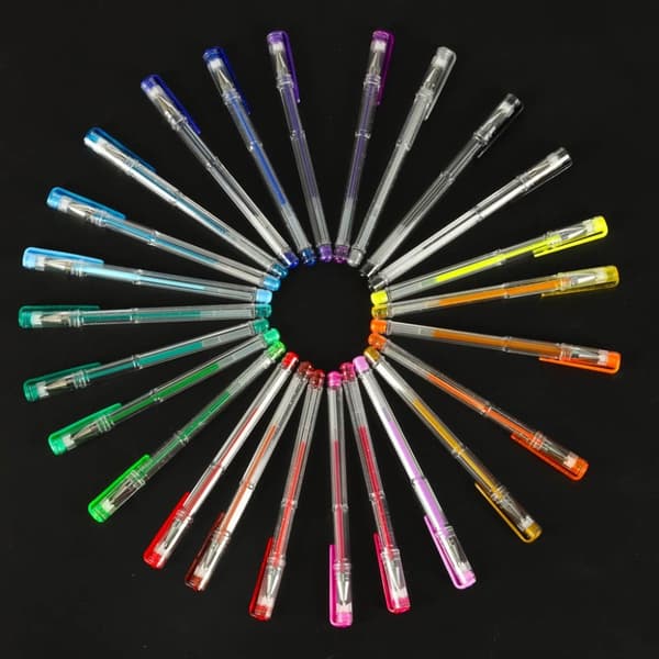 Färgade glittergelpennor, set med 25 st.