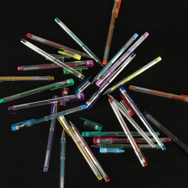 Färgade glittergelpennor, set med 25 st.