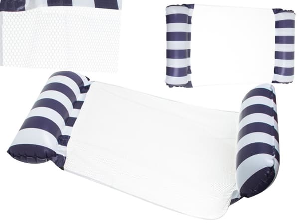 Uppblåsbar madrass badstol 120x70cm marinblå