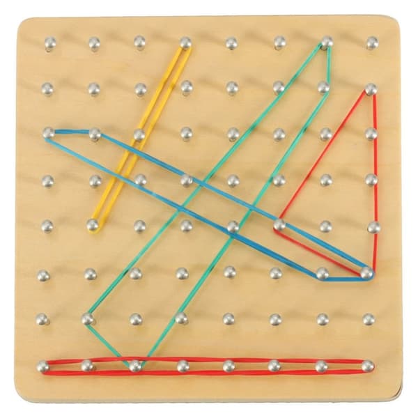 Geoboard geoplan träpussel som skapar former med gummiband