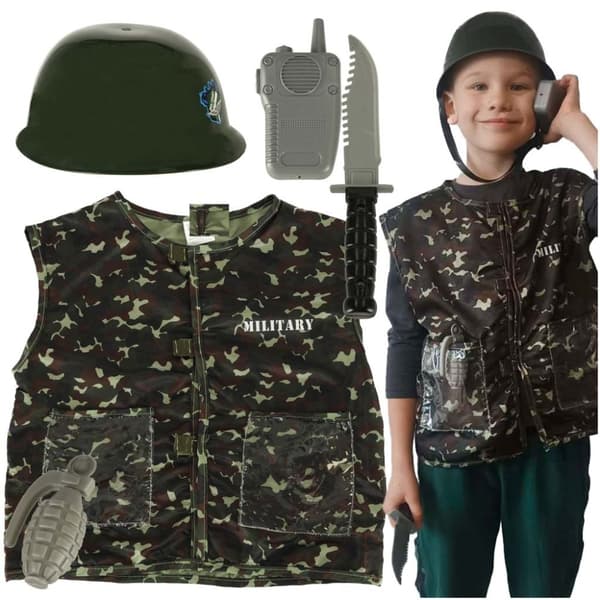 Karnevalskostym hjälm soldat 3-8 år