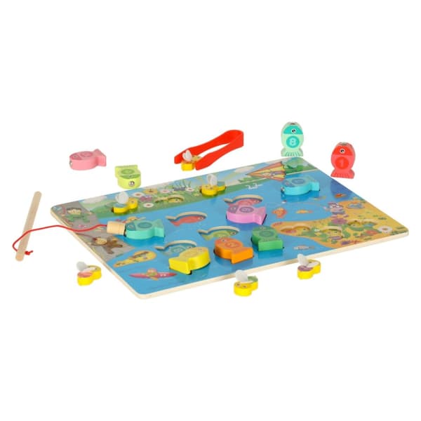 Montessorifiskespel i trä med magnet