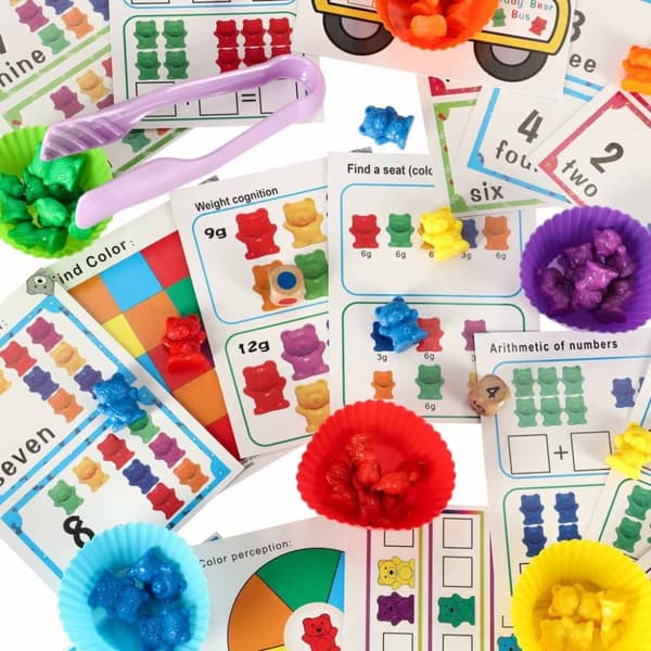 Nallebjörnar pedagogiskt lärande att räkna Montessori 44el.