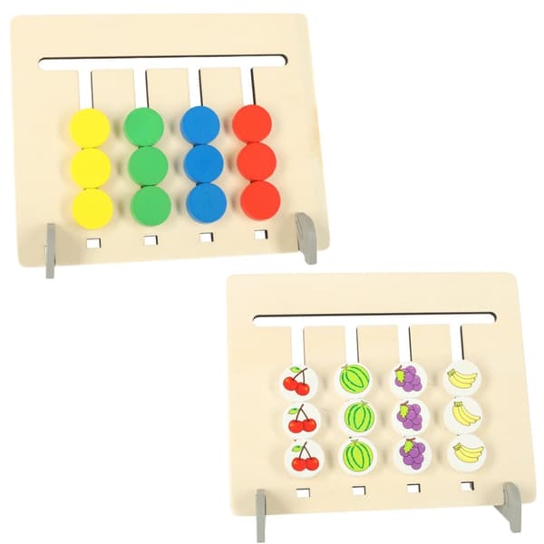 Träleksak med pedagogisk matchning av färger, Montessori-frukt