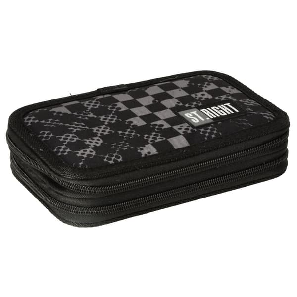 Dubbelt pennfodral med tillbehör Chessboard Crush