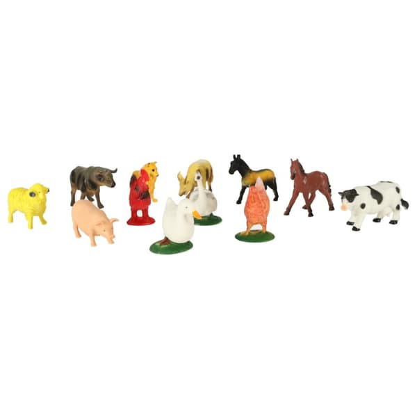 Bondgårdsdjursfigurer set ko häst 12 delar