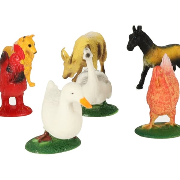 Bondgårdsdjursfigurer set ko häst 12 delar
