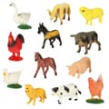 Miniatyrbilde 1 av 9: Bondgårdsdjursfigurer set ko häst 12 delar