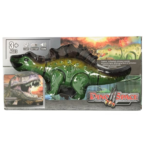 Fjärrstyrd dinosaurie RC Stegosaurus går, lyser upp, vrål