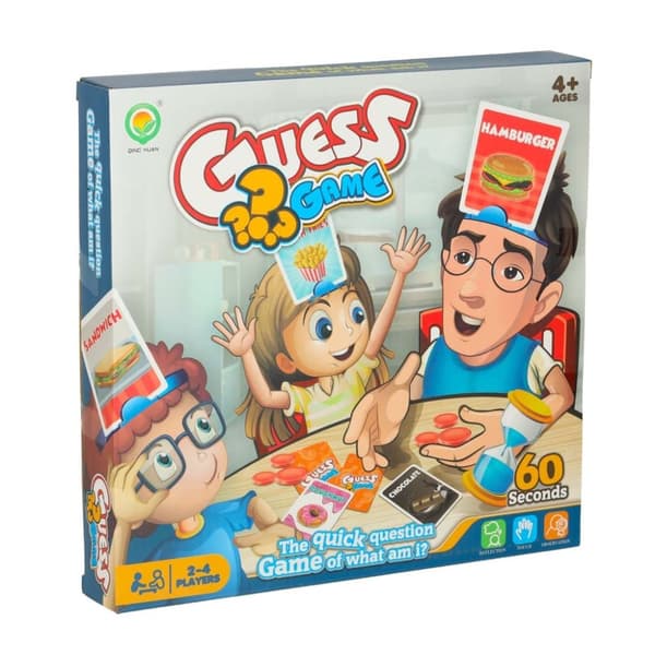 Vem är jag? Gissa maten Familjekalasspel för barn