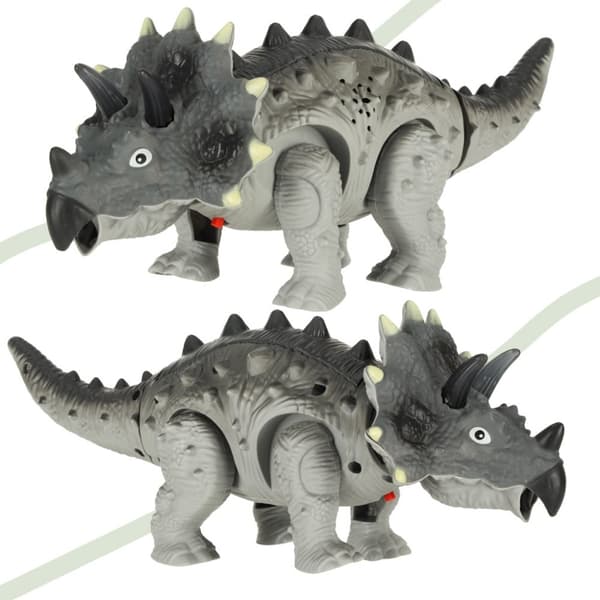 Fjärrstyrd dinosaurie RC Triceratops går, lyser upp, vrål