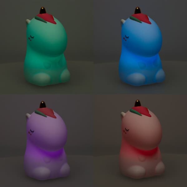 RGB silikon nattlampa enhörning