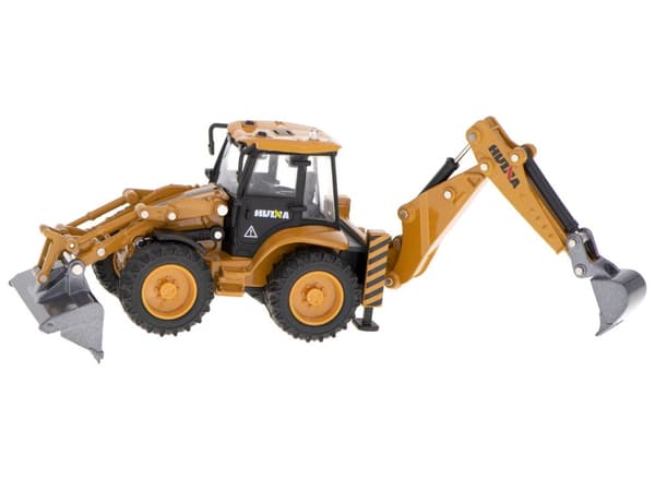 Grävmaskin, lastare, bulldozer med skopa, gjuten metallmodell H-toys 1704 1:50
