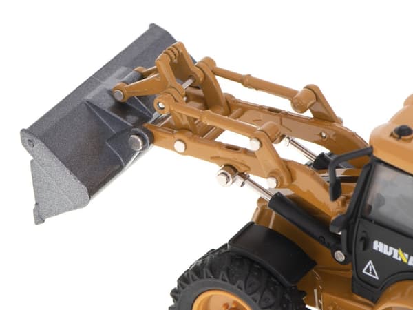 Grävmaskin, lastare, bulldozer med skopa, gjuten metallmodell H-toys 1704 1:50