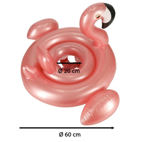 Uppblåsbart hjul med sits för barn Flamingo