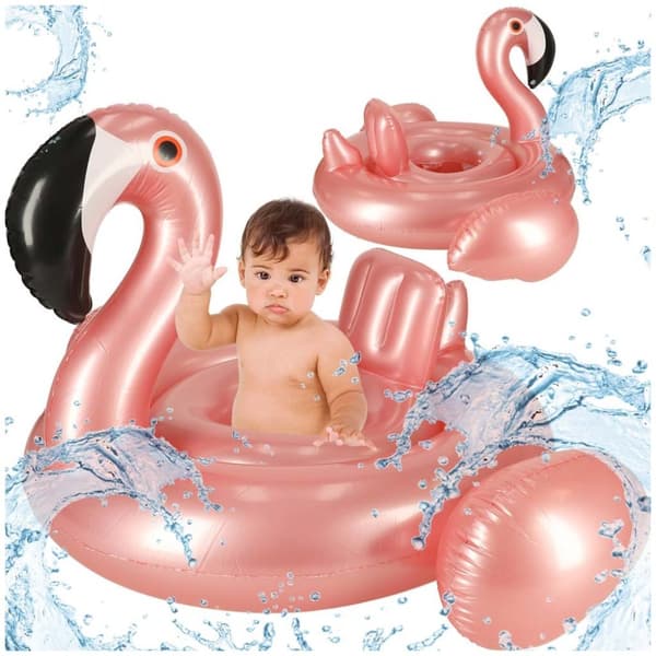 Uppblåsbart hjul med sits för barn Flamingo