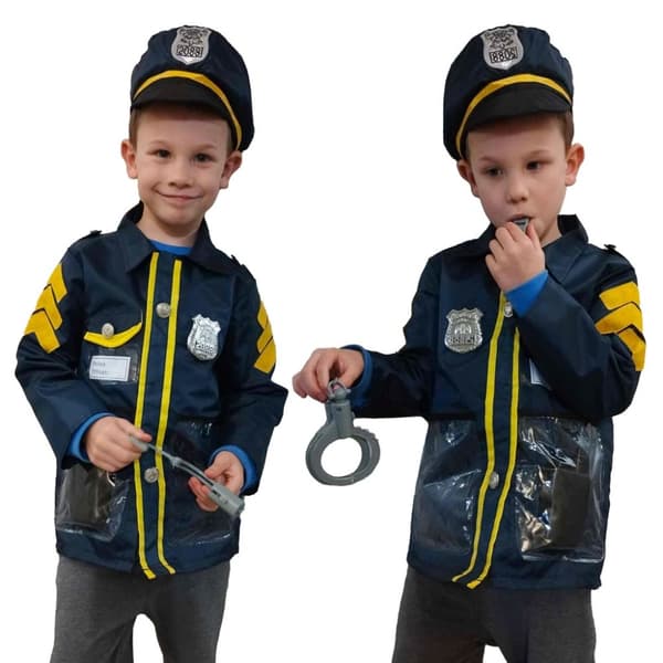 Karnevalskostym polis handbojor set 3-8 år