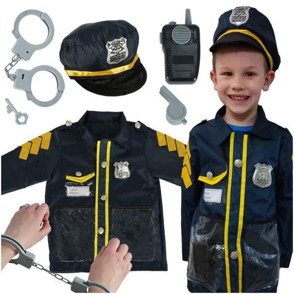 Karnevalskostym polis handbojor set 3-8 år