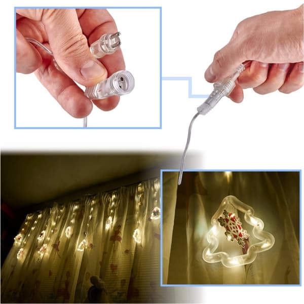 LED-julgransgardin med bild 3m 10 USB-lampor