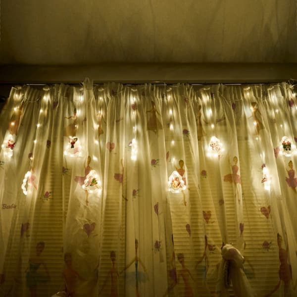 LED-julgransgardin med bild 3m 10 USB-lampor