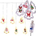 Miniatyrbilde 1 av 8: LED-julgransgardin med bild 3m 10 USB-lampor