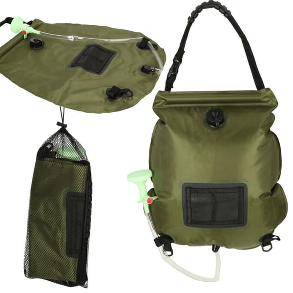 Solcellsdusch för camping 20L XXL med termometer